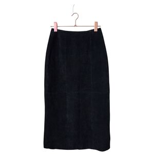 SAVANNAH x VINTAGE 90's midi suede Black‎ Skirt size 6